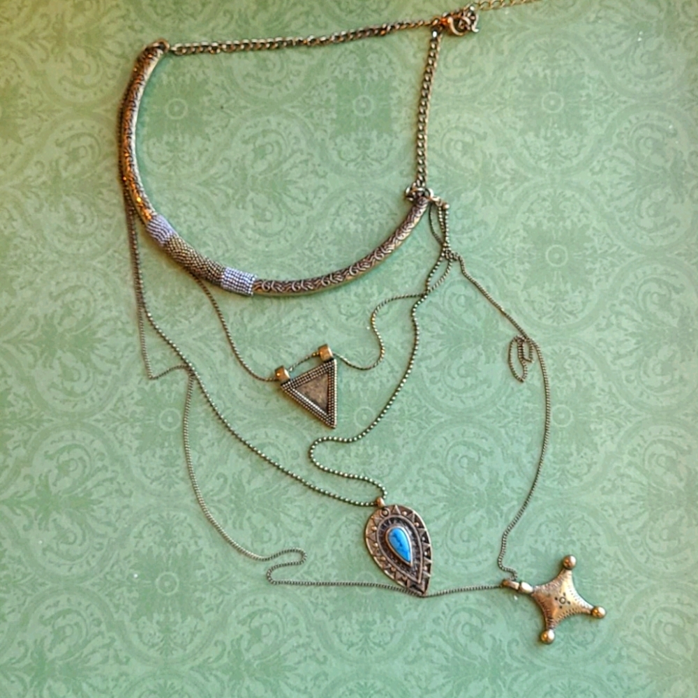 Free People Layered Bronze Necklace